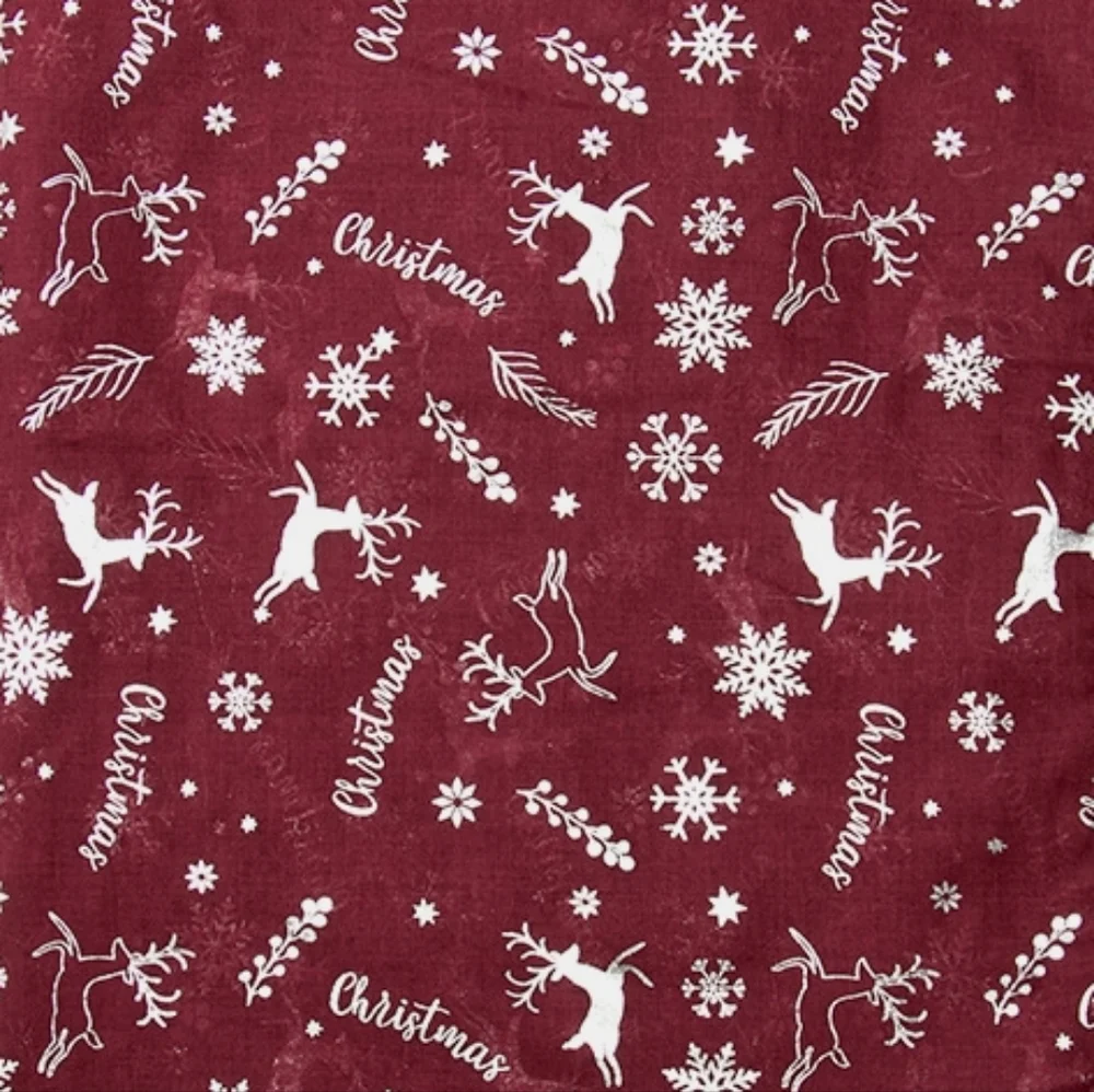 27x70 Metallic Reindeer Scarf Christmas Large Scarf Festive Shawl Wrap Holiday